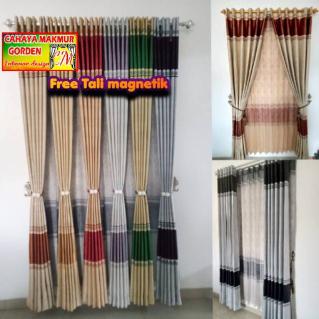 Gorden blackout ' korden ' gordyn abu ' merah ' hijau 'gold 'ungu ' coklat