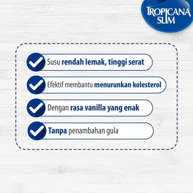 Tropicana Slim Susu Low Fat Vanilla 500gr - Susu Bantu Diet Turunkan Kolesterol