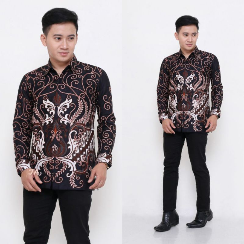 Batik Pria Lengan Panjang Batik Rezz Art motif Garuda Size M L XL XXL Reguler