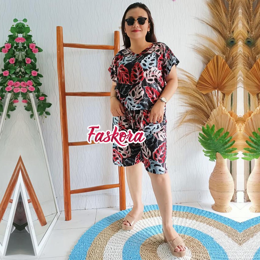 Setelan Janda Bolong Jumbo Rayon / Pajamas Katun Rayon Jumbo Set Janda Bolong / Setelan Rayon Pendek