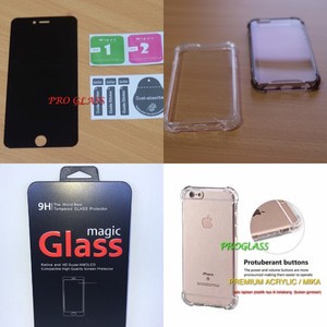 PAKET ANTISPY IPHONE 6 / 6s / 6+ /7/7+/8/8+  Tempered Glass + Acrylic Anticrack Case
