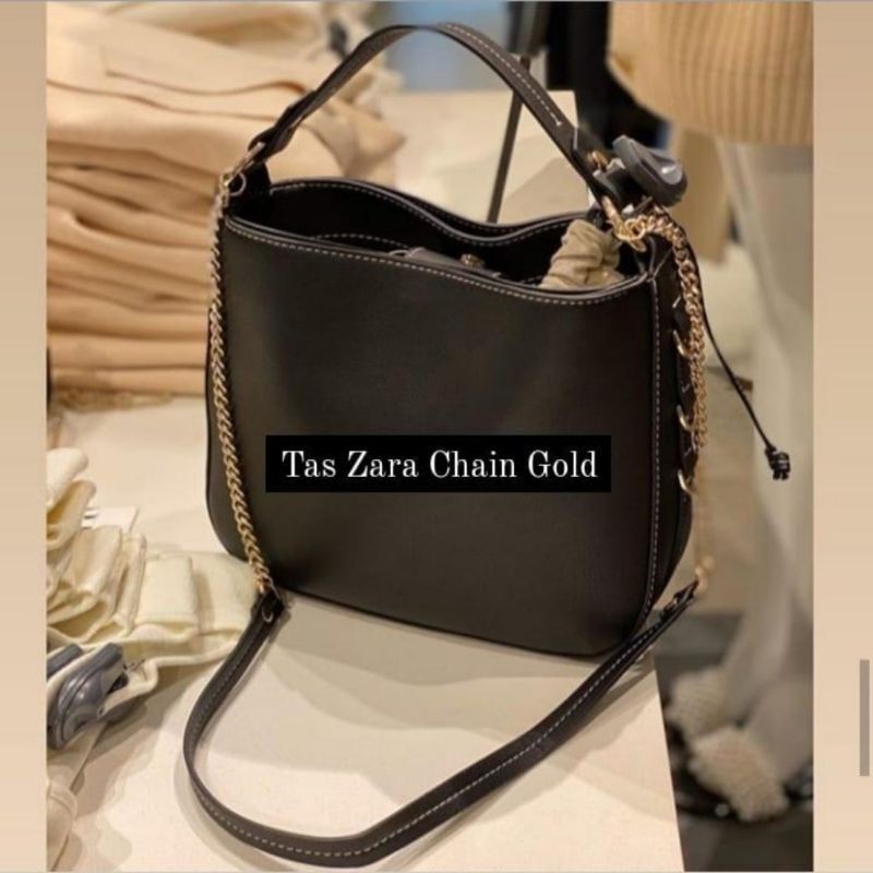 JASTIP Hand Bag Zara Tas Kantong Detail Logam Original 100%
