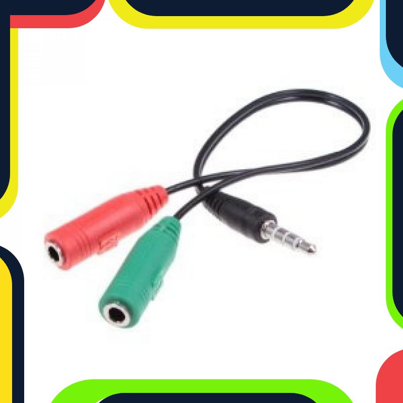 Bayar Ditempat Splitter Audio Cable 3.5mm Male to 3.5mm HiFi Mic Headphone - AV123