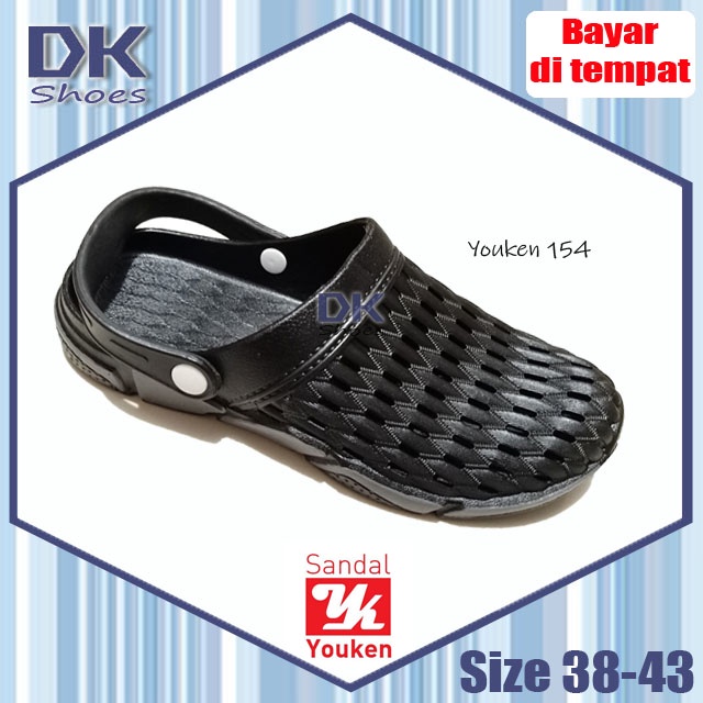 Youken Sandal Selop 38-43 Hitam / Selop Bakpao Baim Karet Laki-laki