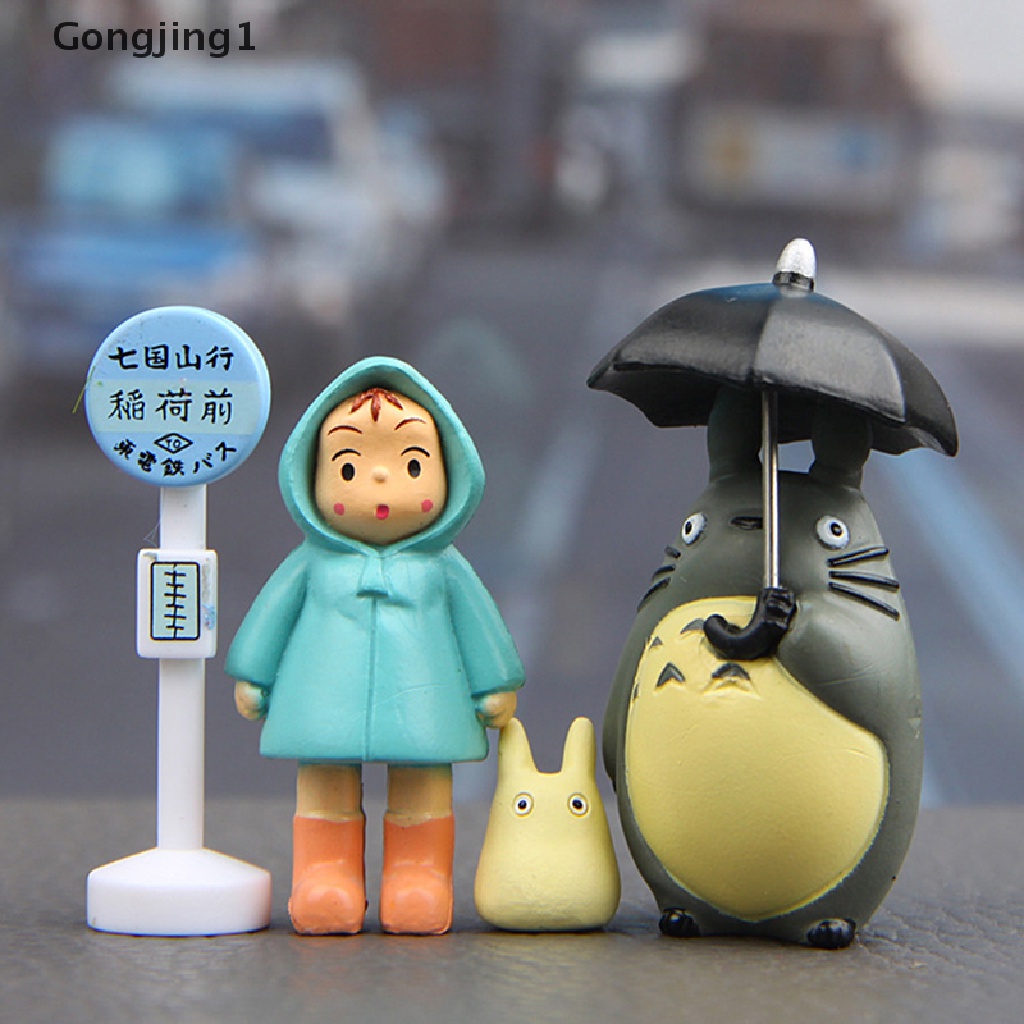 Gongjing1 4pcs / Lot Mainan Action Figure Anime My Neighbor Totoro Hayao Miyazaki Ukuran 3-5cm