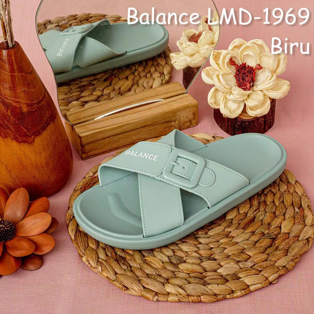 BALANCE 1969 1 SENDAL SLOP BELT STRAP ORIGINAL SANDAL WANITA BARU JELLY IMPORT LENTUR DISKON PROMO