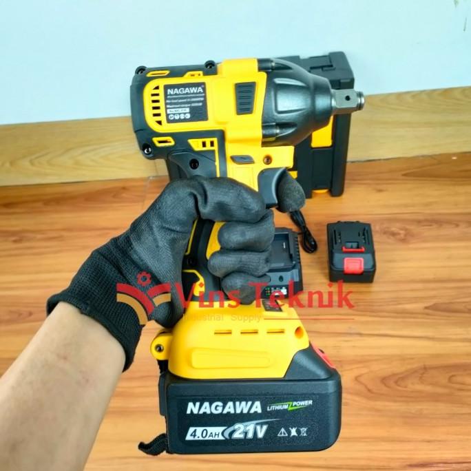 hanya disini] impact wrench brushless 21V Nagawa mesin impact pembuka baut