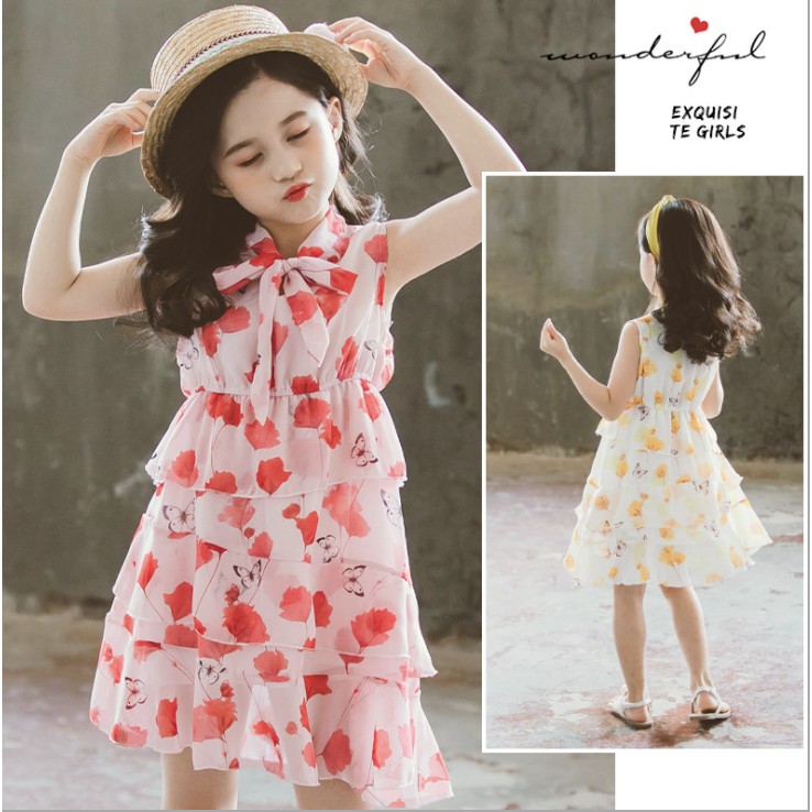 babyfit BRIGHT FAIRY baju dress anak perempuan model lengan yukensi bahan ciffon