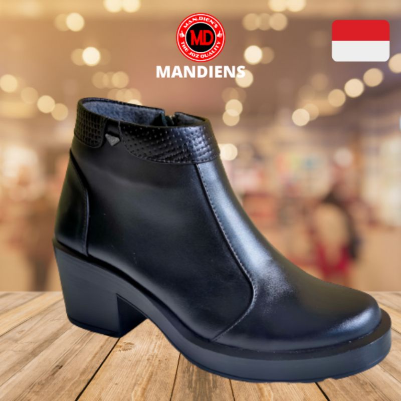 MANDIENS Sepatu Boots Wanita Kulit Asli Medali PDH01 7CM Model Pdl Sus Polwan Secwan Satpam Kualitas Premium Branded Boot Cewek Heels Tinggi Boot Fashion