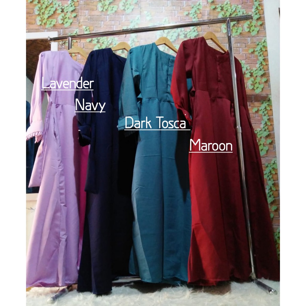 Gamis baloteli Size xL , M , S rempel tangan  polos baloteli busui syari  busana muslim faro