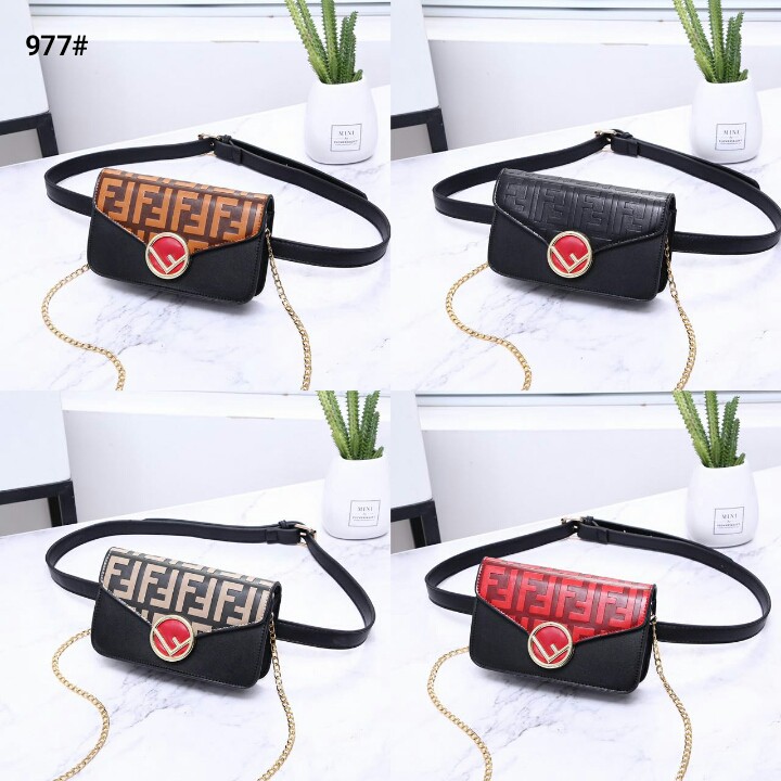TERBARU  TAS PINGGANG WANITA TERMURAH Fendi Belt Bag On Chain 977G