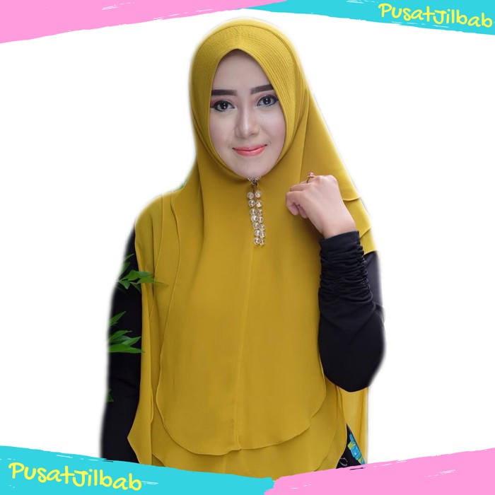 Jilbab Instan Syari Khimar Syari Pet Ceruti Trivia Oval 3 Layer Jumbo