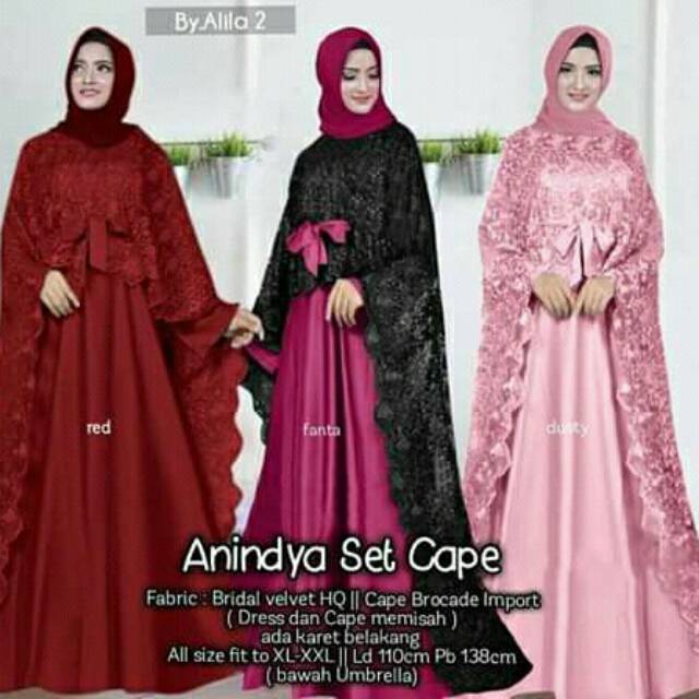 ANINDYA SET CAPE/GAMIS BROKAT/GAMISSYARI