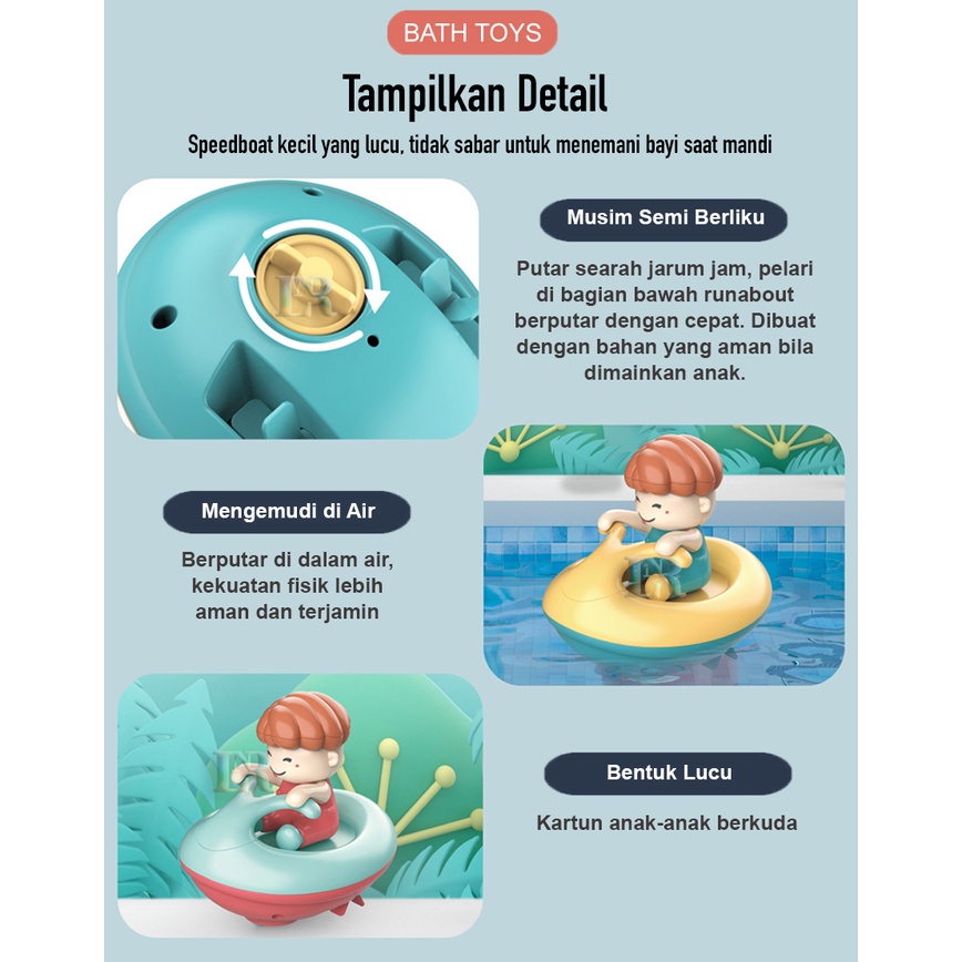 Mainan Peneman Mandi atau Berenang Bayi Bentuk Hewan Lucu dan Perahu Surf-Boat Ditekan Sembur Air  Mainan Edukasi Bayi Balita Agar Tidak Takut Mandi
