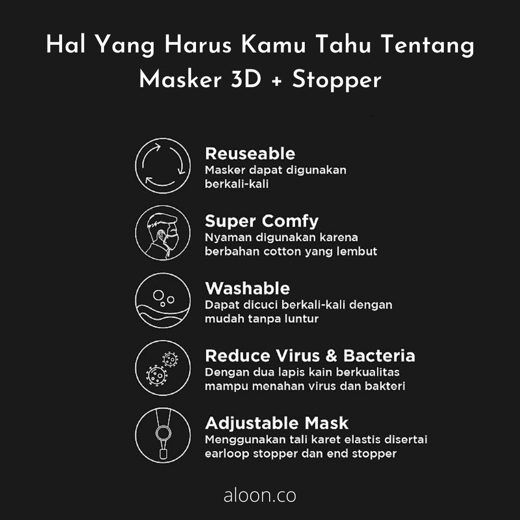 Masker Kain 3D EVO STOPPER Kalung Masker 2 Ply Lapis Premium - Masker Kain - 3D Mask - Masker Hijab