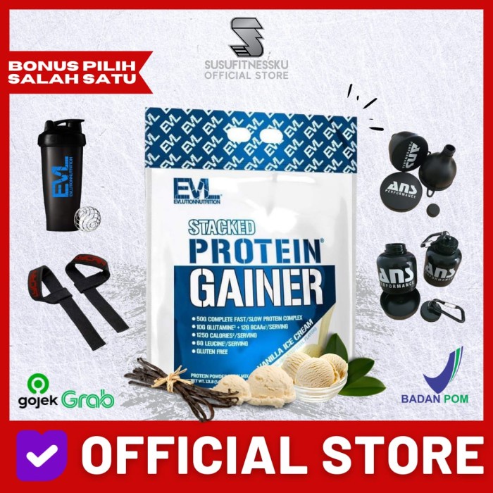 

EVL Gainer 12 Lb EVL Stacked Gainer Protein for Serious Mass Gain - Vanilla, Bonus StrapSuplemen On Whey Protein Penggemuk Capsul Amino Susu Fitness Penggemuk F0O6N2A8W1 Protein Penambah Berat Badan Supelmen Gym Kapsul Pembentuk Otot Otot Fitness Amino Tu