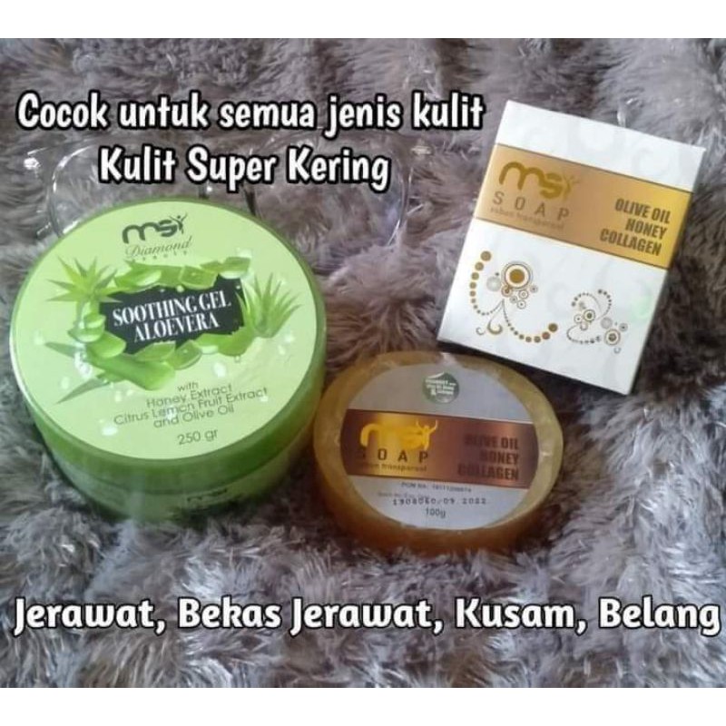 Paket perawatan wajah kering Alovera gell dan Sabun Bio soap (ORIGINAL PRODUK MSI)