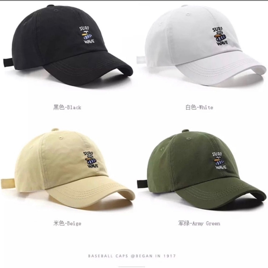 PROMO!!!Topi Baseball Cap Surf Wave Terpopuler Topi Pria Wanita Kekinian Material Drill premium Berkualitas Kekinian COD
