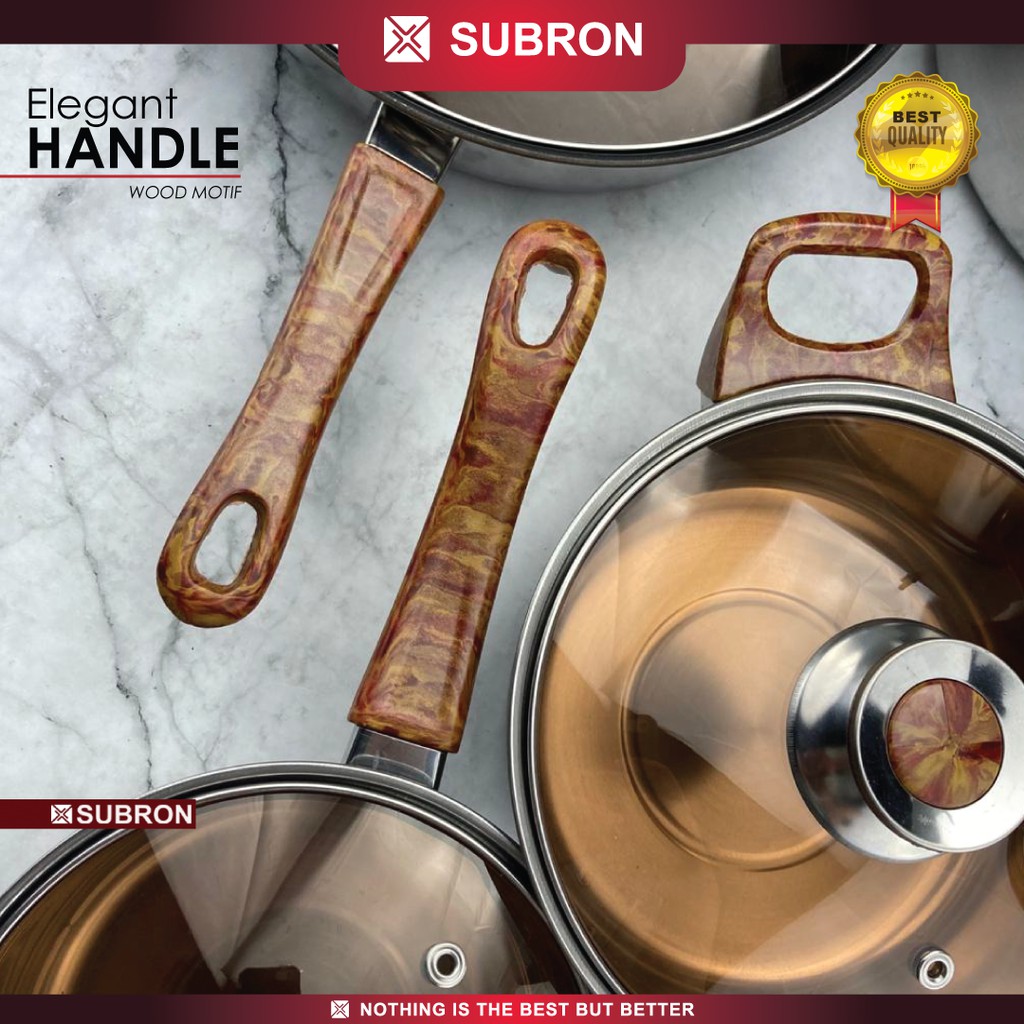 SUBRON Cookware Set Panci Serbaguna 6in1 Teko Soup Milk Pot Fry Pan Anti Lengket