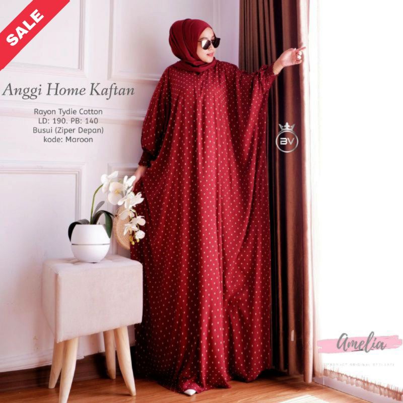 Anggi Home Kaftan - Kaftan Wanita Jumbo Rayon Tie Dye Premium Gamis Dress Kekinian Bigsize LD 190cm