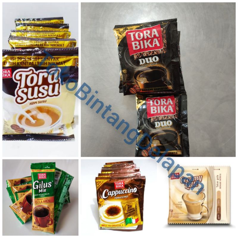 

TORABIKA(Cappucino Toracino/ToraSusu/Torabika Duo/Creamy Latte/GilusMix Gula Aren)
