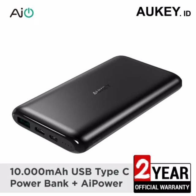 Aukey Powerbank 10000 mAh USB C AiQ Original