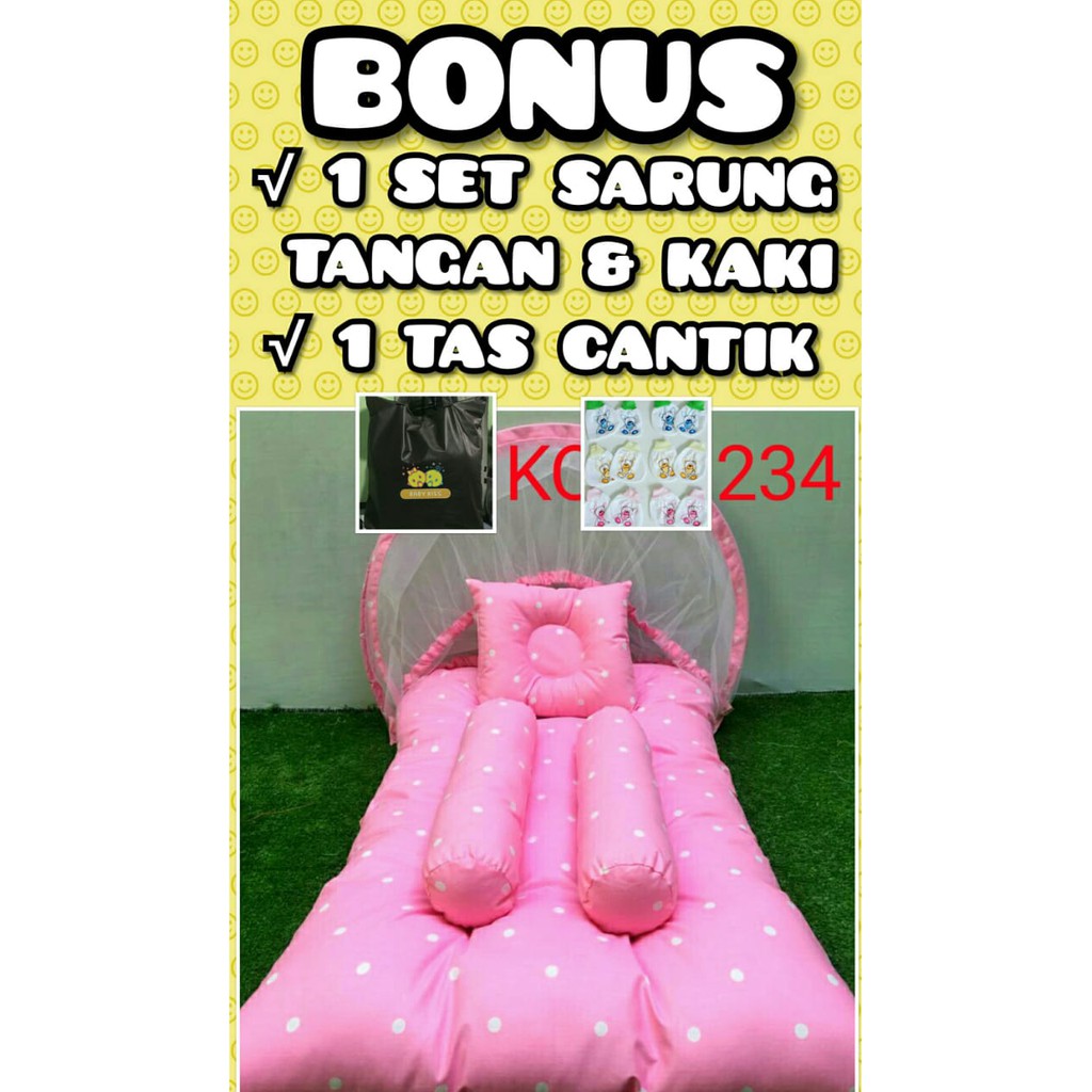 Kasur Bayi Murah Lucu Terbaru Karakter Imut Pink Polkadot Tempat