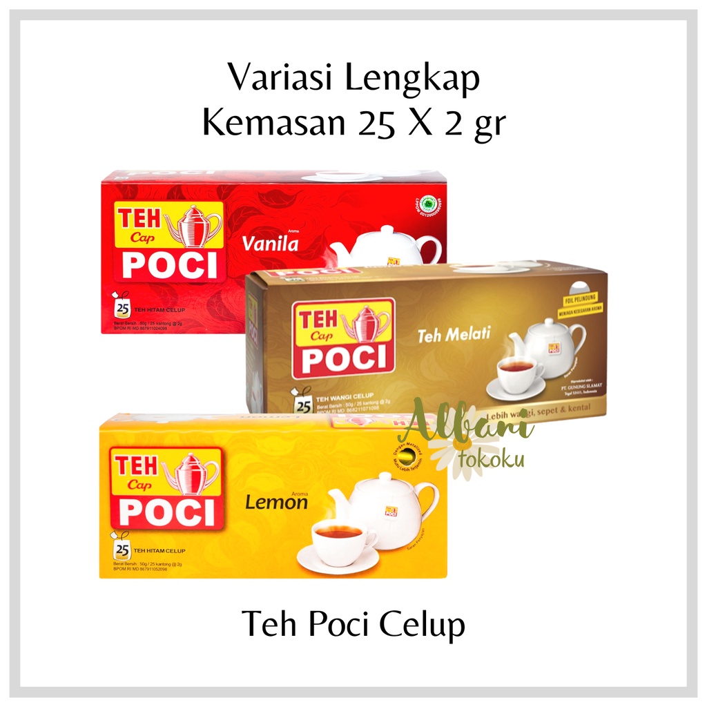

❤️ Albani ❤️ Teh Poci Celup Asli 25 X 2 gr - Teh Cap Poci - Teh Melati - Teh Poci - Teh Lemon - COD