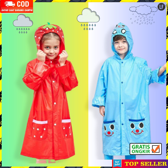 JAS HUJAN ANAK PEREMPUAN MANTEL HUJAN MOTOR ANAK COWOK RAINCOAT KIDS KOREA JAKET IMPORT A51