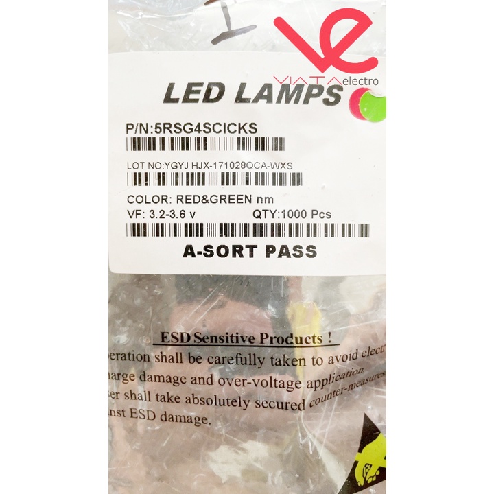 LED 5mm RG SUPER MERAH-HIJAU 1 pack 1000pcs LED LAYANGAN LED FLASHING