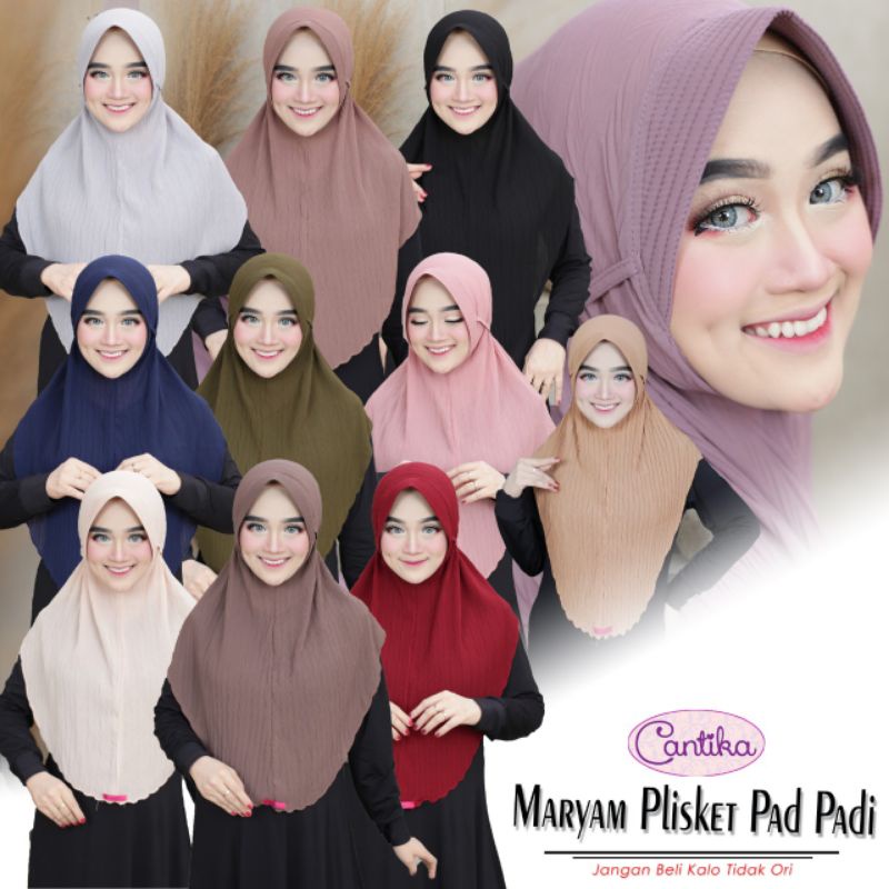BERGO MARYAM PLISKET PADI JILBAB CANTIKA HIJAB INSTAN ZAFRON ZIG ZAG