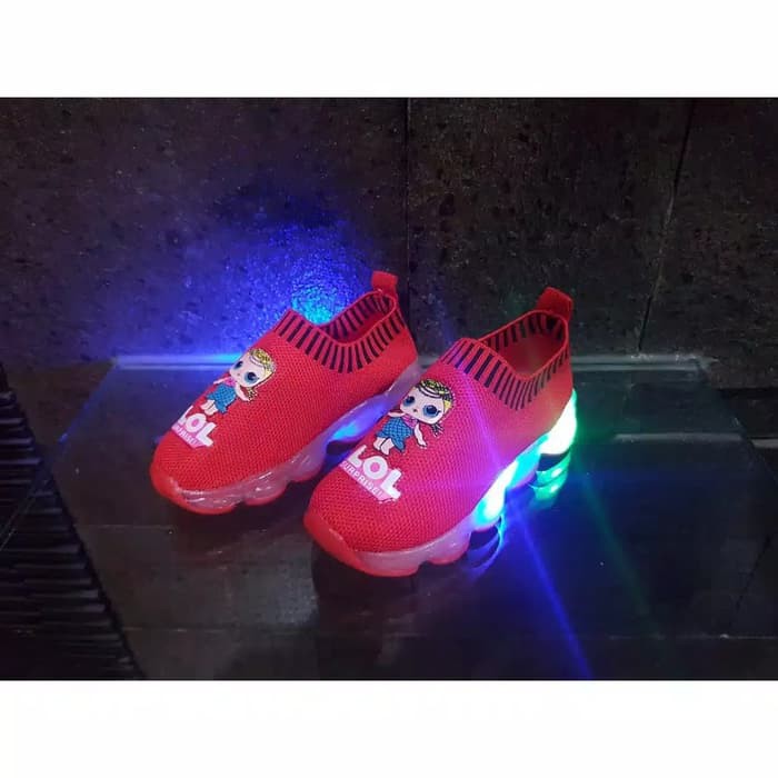 Sepatu sneakers anak LOL led model terbaru