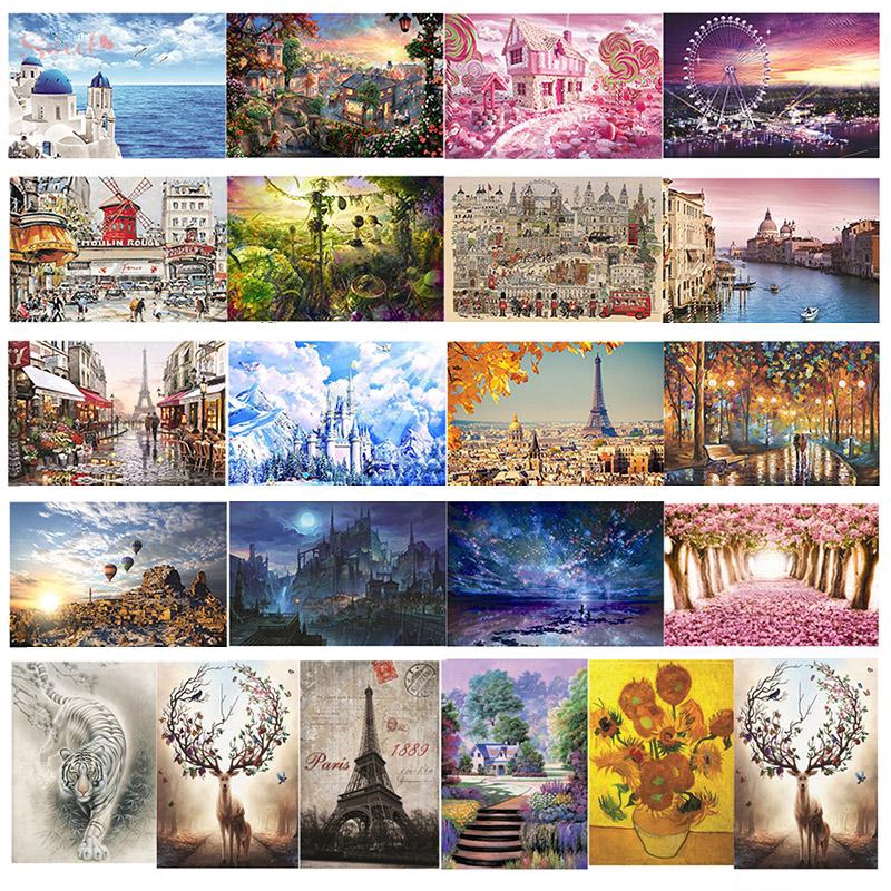 1000pcs Puzzle Jigsaw Desain Paris Street Warna  Warni  