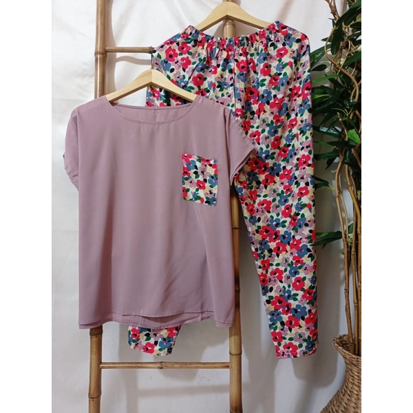 babydoll kekinian dewasa big size kekinian celana panjang jumbo lengan pendek setelan wanita piyama 