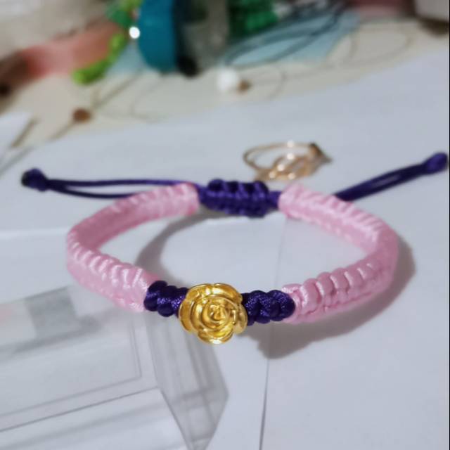 Gelang HongKong Mawar Gelang Tali China Saten Sutra