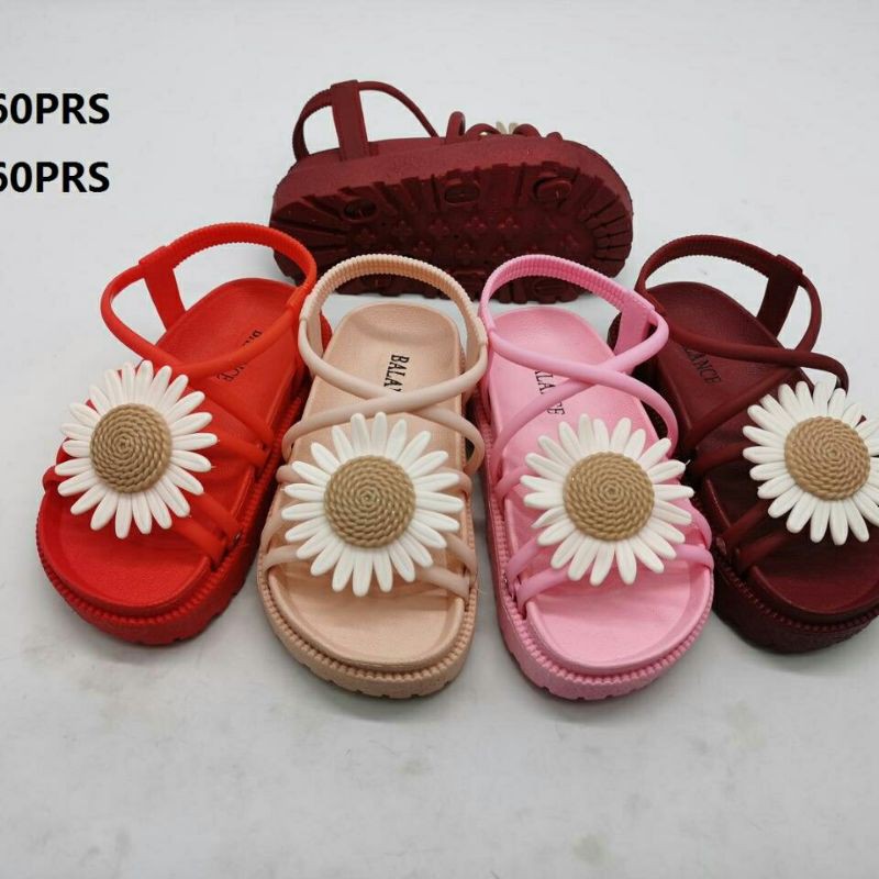 Sandal Jelly Tali Anak Perempuan Bunga Daisy Korean Import