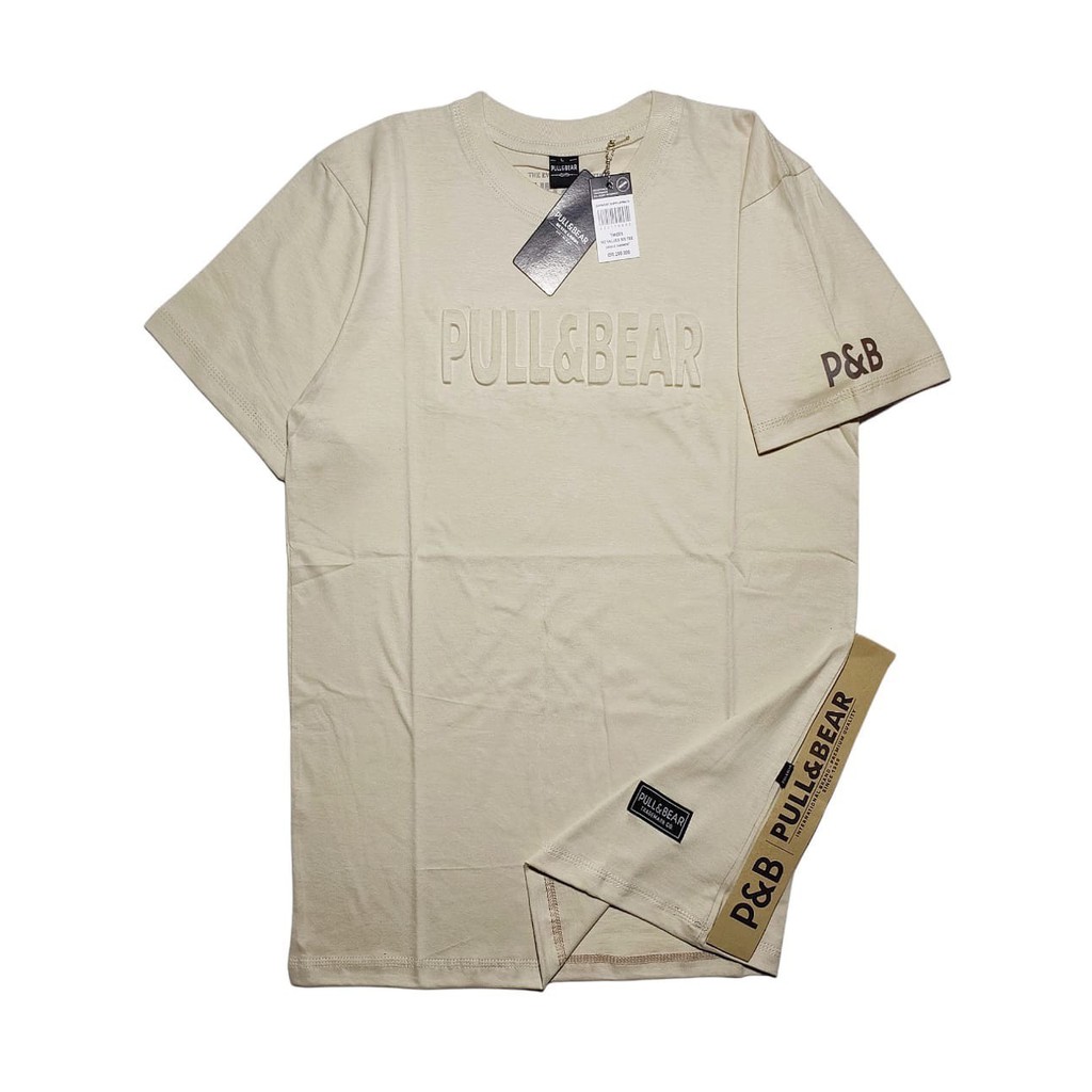 PULL AND BEAR T-SHIRT PRIA MOTIF EMBOS TIMBUL PREMIUM | KAOS PULL AND BEAR | BAJU PULL AND BEAR