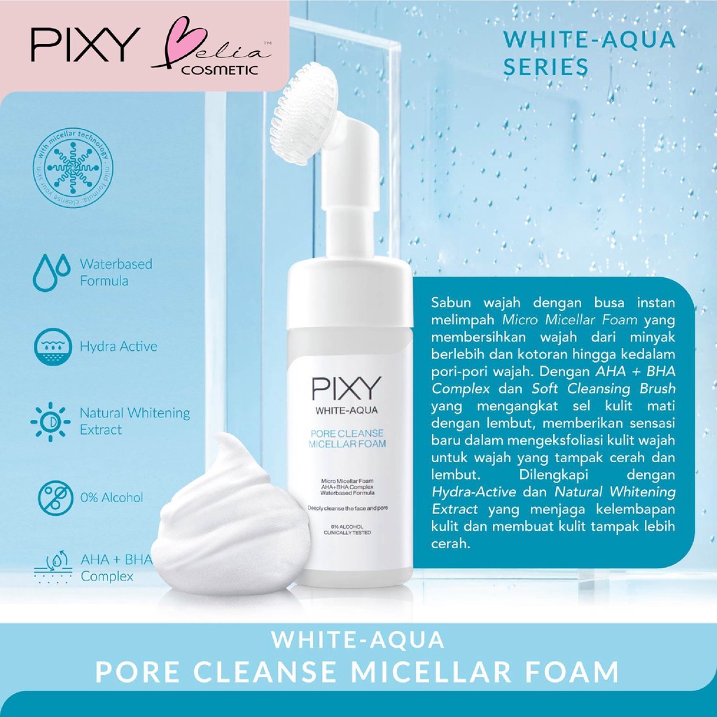 ❤ BELIA ❤ PIXY White Aqua Series | Day Cream Night Sleeping Mask Face Wash Serum Essence Aqua Clear Defense Pore Cleanse Foam