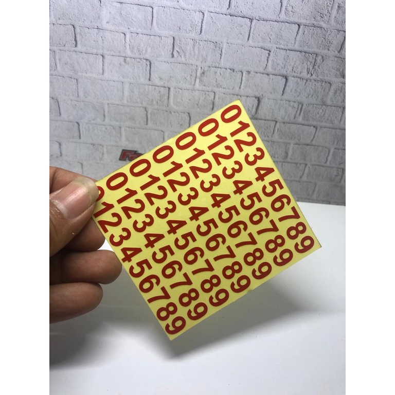 stiker sticker ANGKA rugos kecil