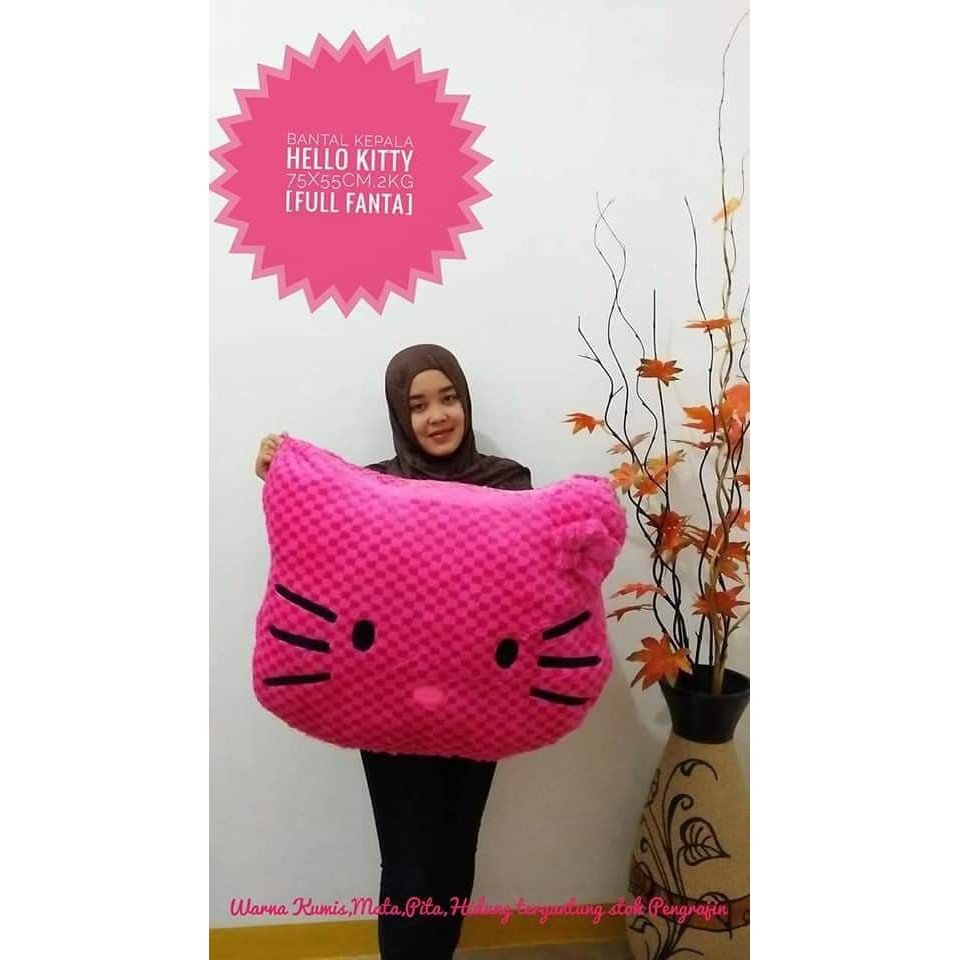 BANTAL KEPALA BONEKA JUMBO KARAKTER HELLO KITTY FANTA KEROPPI HIJAU - Keroppi Diskon