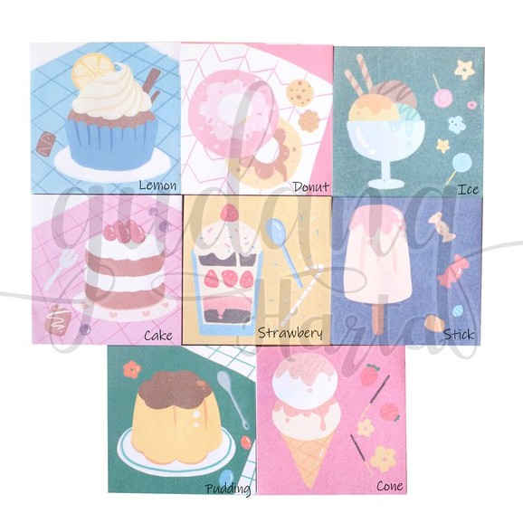 Memo Sweet Snack Cafe Notes Makanan Ringan DIY Scrapbook GH 301135