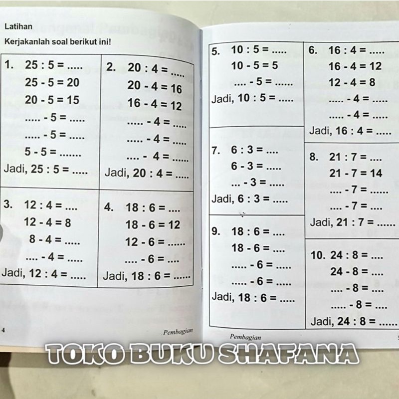 HARGA UNTUK 4 BUKU : Pandai Matematika Penjumlahan Pengurangan Perkalian Pembagian Untuk TK dan SD Kelas 1