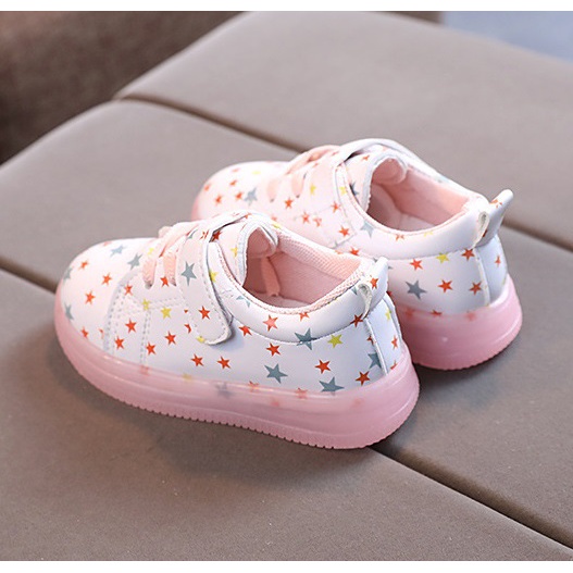 Qeede_Store Sepatu STARY Lampu LED Sepatu Anak Perempuan Size 21-30