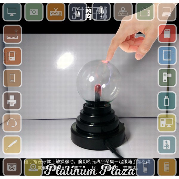 Pajangan Lampu Bola Kristal Plasma Light Sphere - ZC211700 - Black`QFQ5X8-