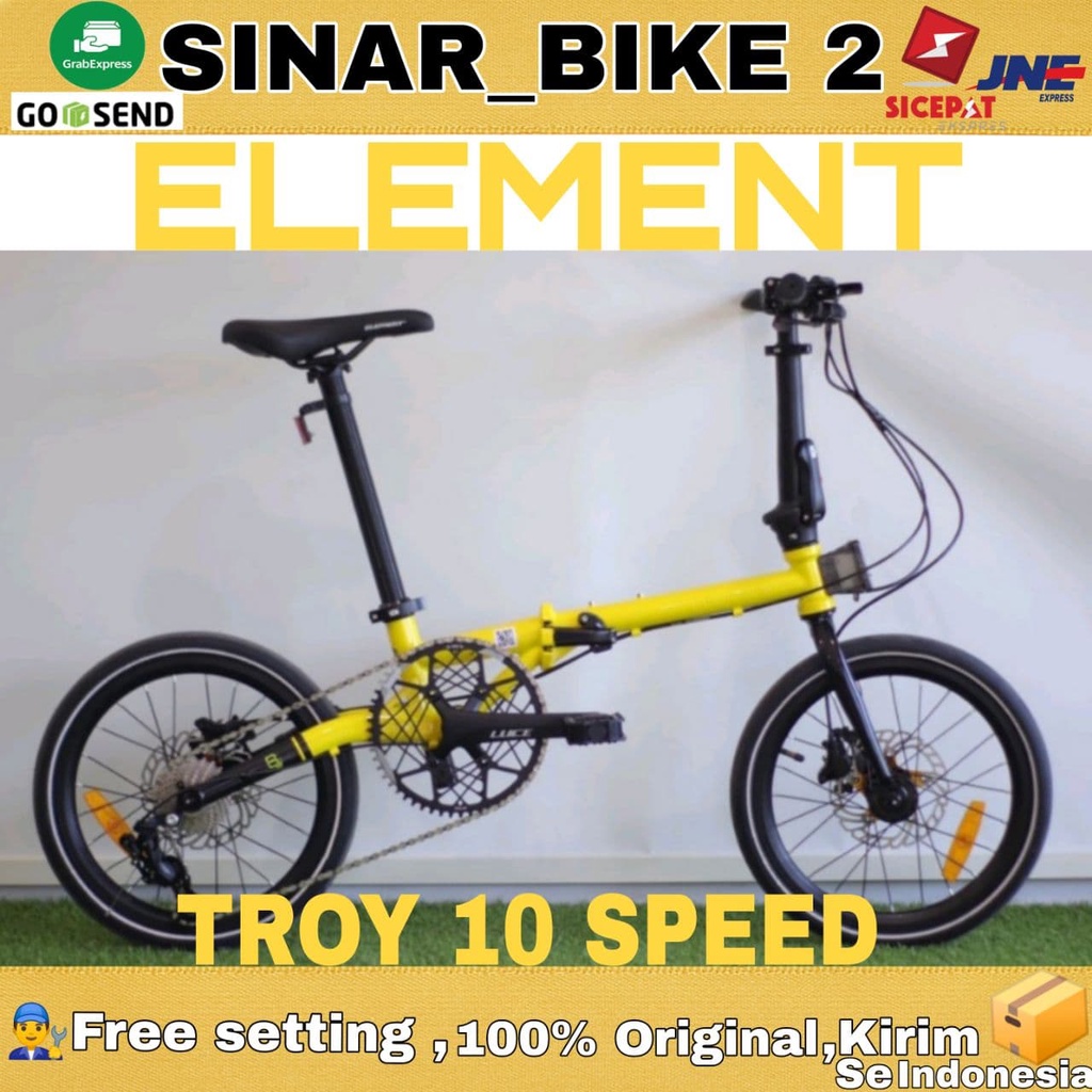 Sepeda Lipat 16 Inch  ELEMENT TROY 10 Speed Chromoly Hidrolik