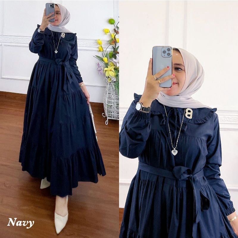 Mora Dress / Long Dress Polos Terbaru 2022 / Gamis Matt Katun Rayon / Gamis Remaja / Kekinian