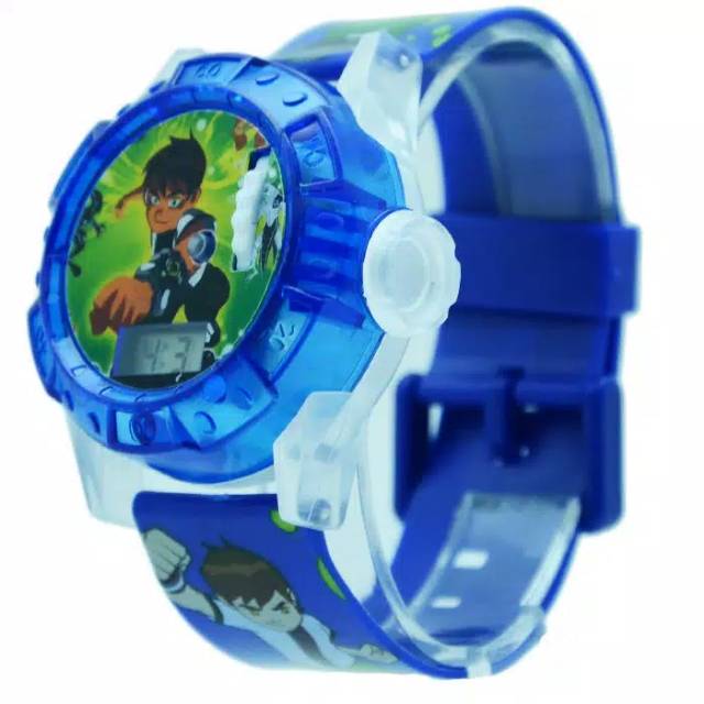 Jam tangan BEN10  music  LED proyektor Bonus baterai  jam