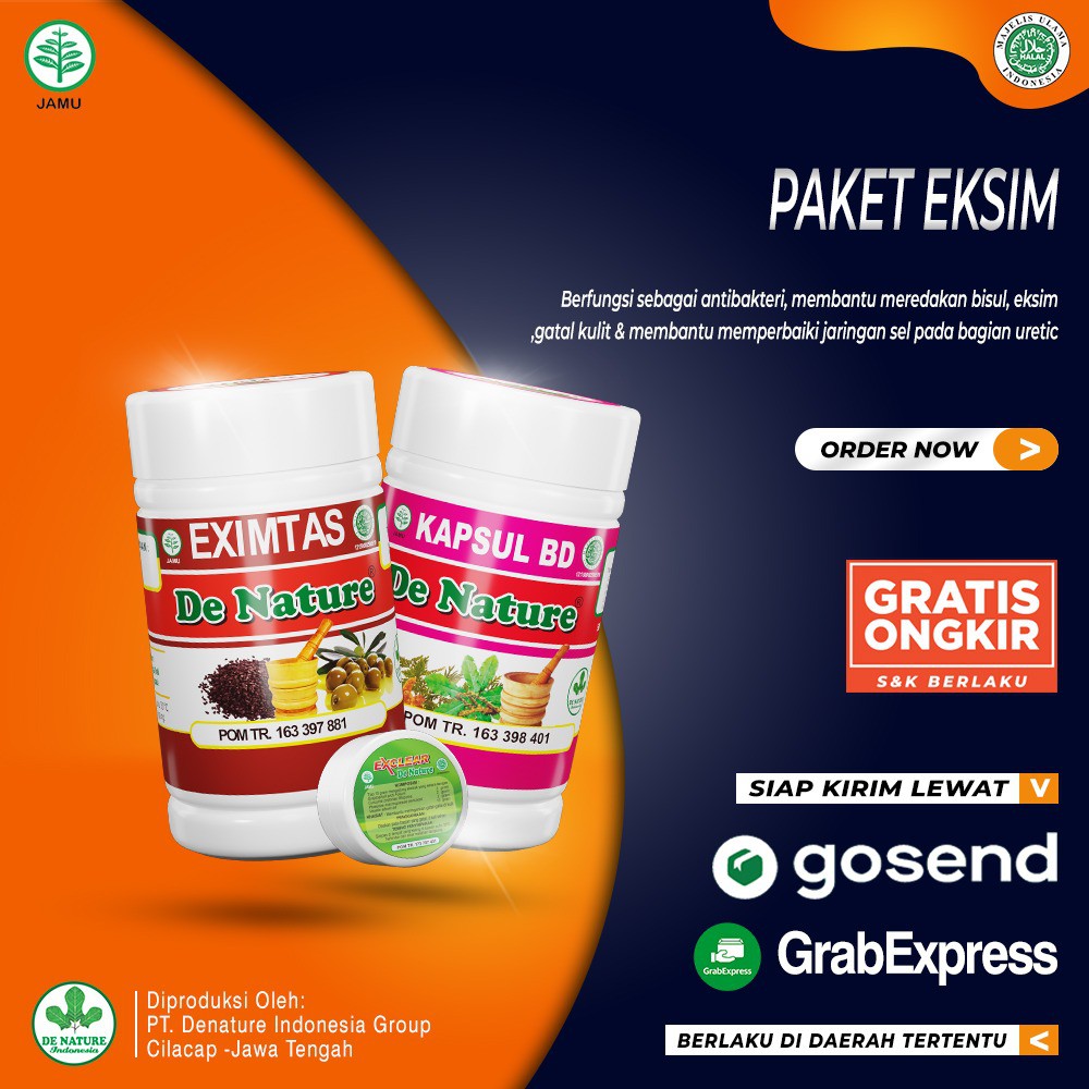 Obat Herbal Gatal Exim Alergi Dingin Ruam Popok Dewasa & Anak De Nature