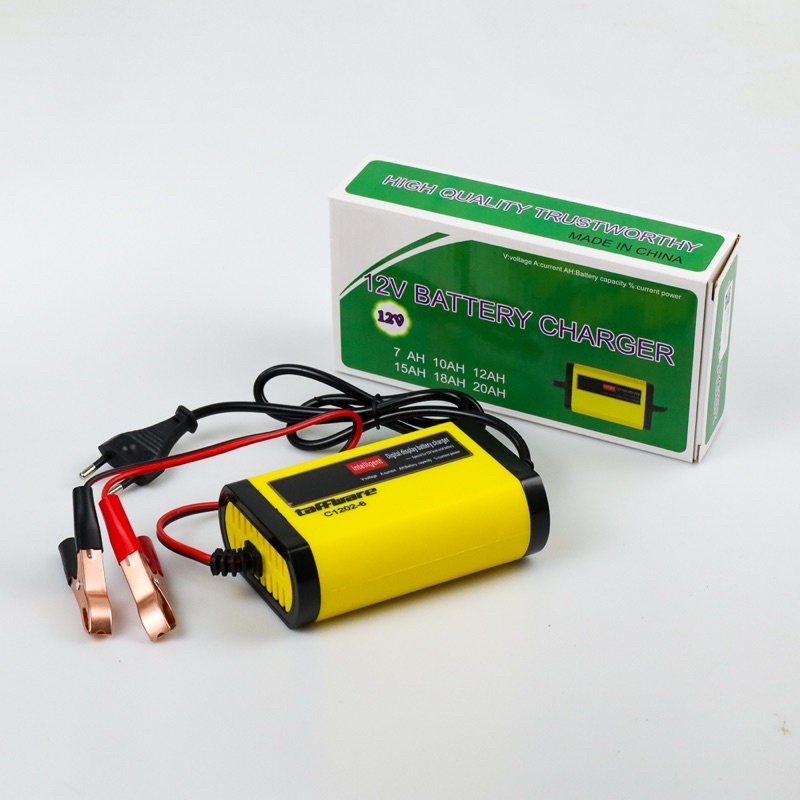 Taffware Charger Baterai Aki Mobil Motor LCD Display 13.8V 2A - C1202-6 - Yellow