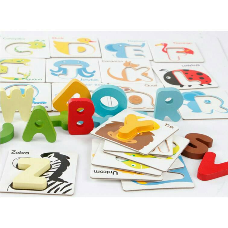 DISKON EARLY WOODEN CARD ALFABET